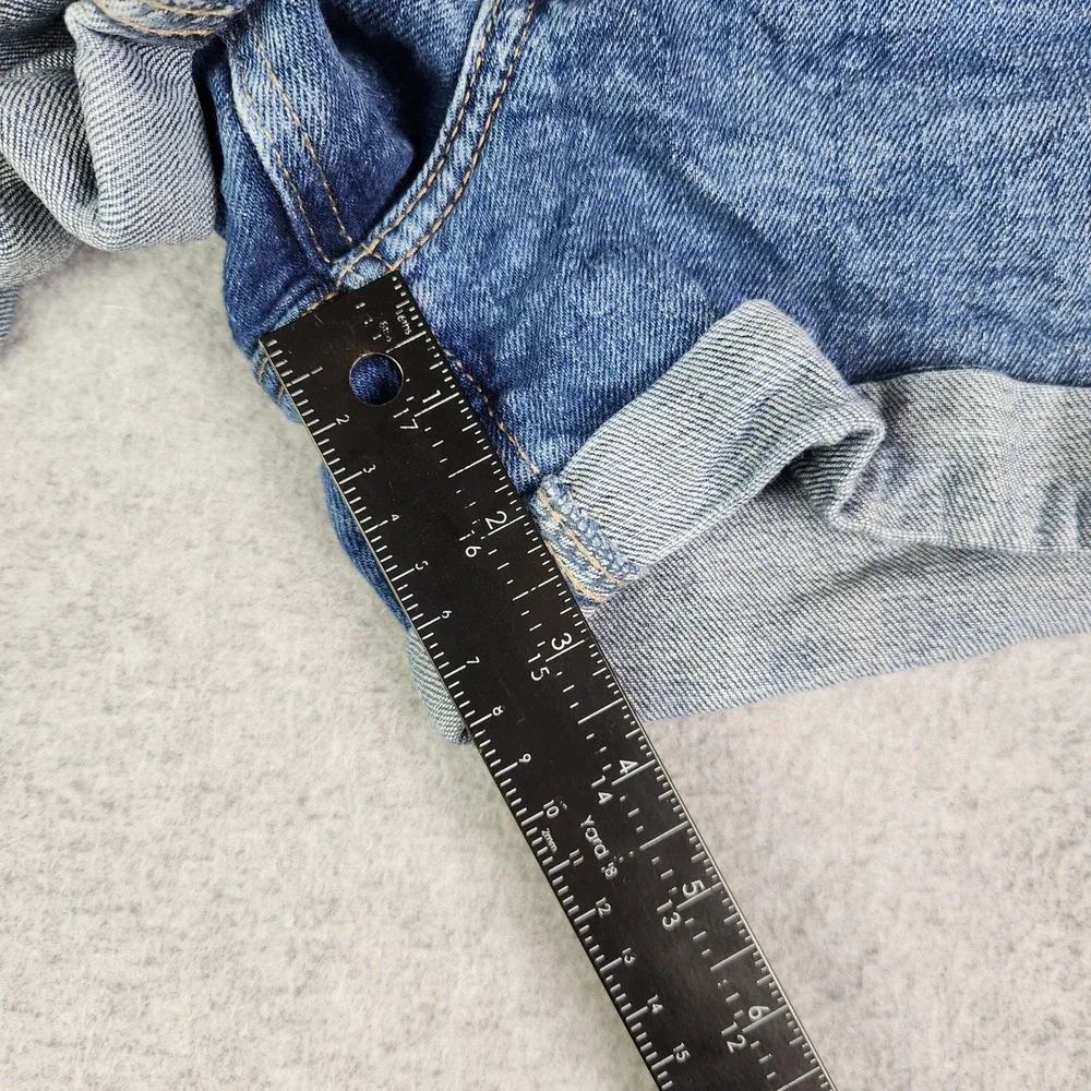 Old Navy Jean Shorts Womens 2 Blue Denim High Rise Stretch Medium Wash Cuffed‎